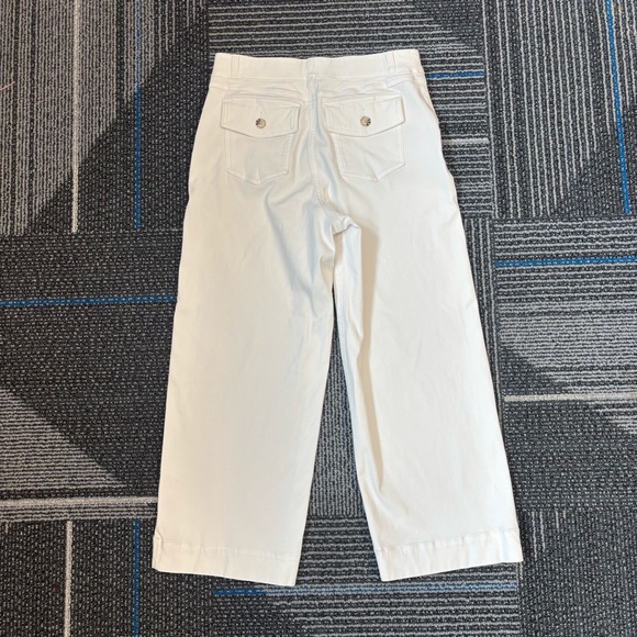 Spanx Large Stretch twill cropped wide leg pants  White - Picture 3 of 10